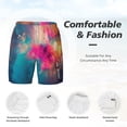 thumbnail image 6 of Picia Colorful Lightbulb Abstract pattern Mens Swim Trunks with Compression Liner Stretch Beach Shorts Quick Dry with Zipper Pockets No-Chafing Board Shorts-X-Large, 6 of 9