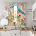 thumbnail image 2 of Blue Bird Sheer Curtains 63 Inch Length 2 Panels Set, Pink Cherry Blossom Branch Pastoral Plants Voile Window Treatment Rod Pocket Curtains Sheers Drapes for Bedroom/Living Room/Kitchen 52x"63"x2, 2 of 8