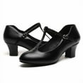 thumbnail image 7 of Womens Black T-Strap Character Shoes Latin salsa Ballroom Dance Heels Wedding shoes Dress Pump, Black 7 M US, 7 of 7