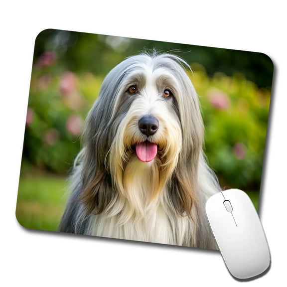 Bearded Collie Dog Photo Mouse Pad Low Profile Gaming Mat