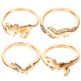 thumbnail image 1 of SHISUYAN 4Pcs Dinosaur Rings Adjustable Open Ring Statement Finger Ring for Women Girls, 1 of 9