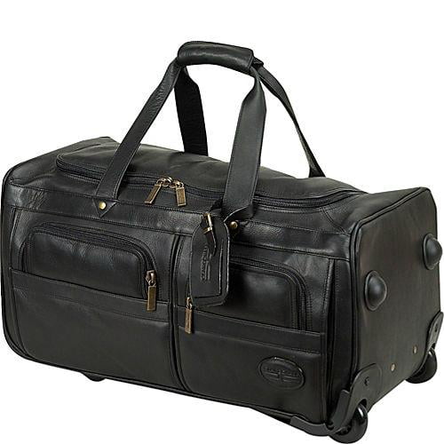 mens leather rolling duffle bag