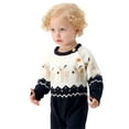 thumbnail image 4 of Elippeo Baby Clothes Kid Girl Boy Christmas Rompers 3M 6M 12M 18M Warm Cute Baby Long Sleeve Sweater Romper Knit Elk Printed Jumpsuit, 4 of 10