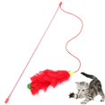 thumbnail image 1 of Cat Wand Toy Interactive Fake Feather Cat Teaser Stick Kitten Play Toy with Bell, 1 of 10