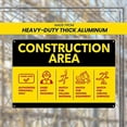 thumbnail image 2 of Construction Area Sign 18" X 12" Yellow Painted Heavy Duty Aluminum with Post Safety Instructions for Workers on Construction Site, Authorized Personnel Only Sign, 2 of 3