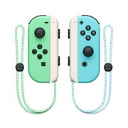 Switch Wireless Controllers with Hand Strap Replacement Wireless Gamepad Joy-con Dual Vibration (Green&Blue)