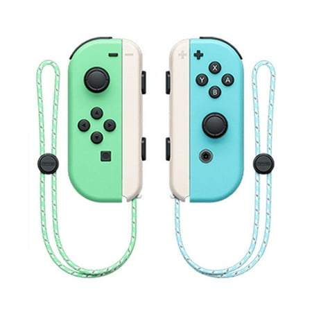 Switch Wireless Controllers with Hand Strap Replacement Wireless Gamepad Joy-con Dual Vibration (Green&Blue)