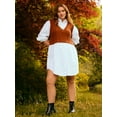 thumbnail image 2 of ELOQUII Elements Women's Plus Size Shirt Dress With Sweater Vest, 2 of 7