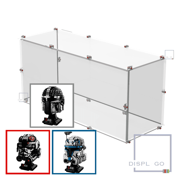 Display Case for LEGO® any 3 Helmets (Clear base)