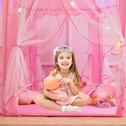 Princess Castle Play Tents for Girls, Kids Play Tent with Star 
