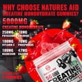 thumbnail image 2 of Gomitas de monohidrato de creatina Nature's Aid (5 g): Energía preentrenamiento y apoyo para el crecimiento muscular para hombres y mujeres | Gomitas de electrolitos de fresa (135 unidades), 2 of 5