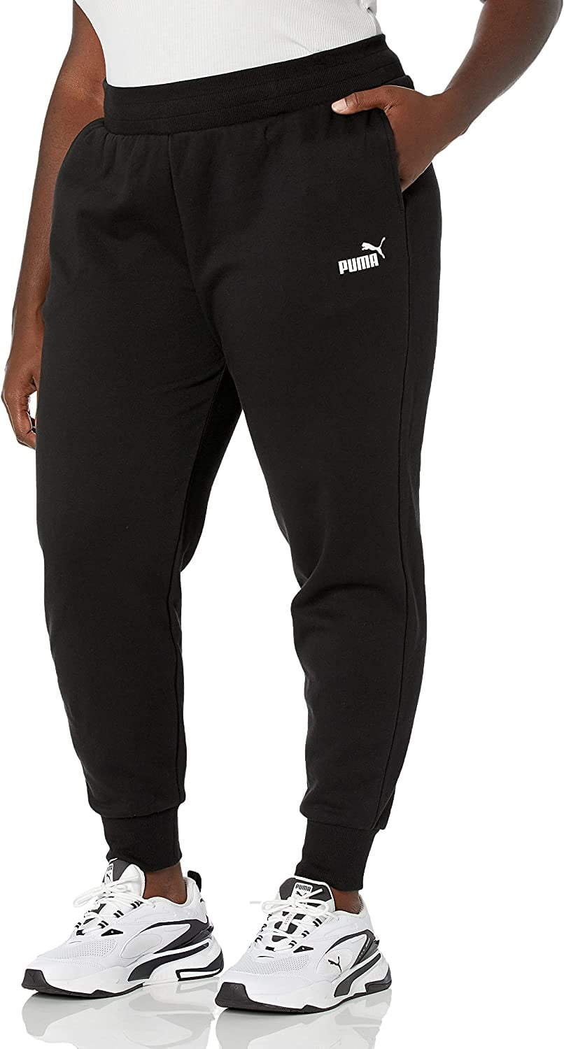PUMA Womens Essentials Fleece Sweatpants 1X Cotton Black-white - Walmart.com
