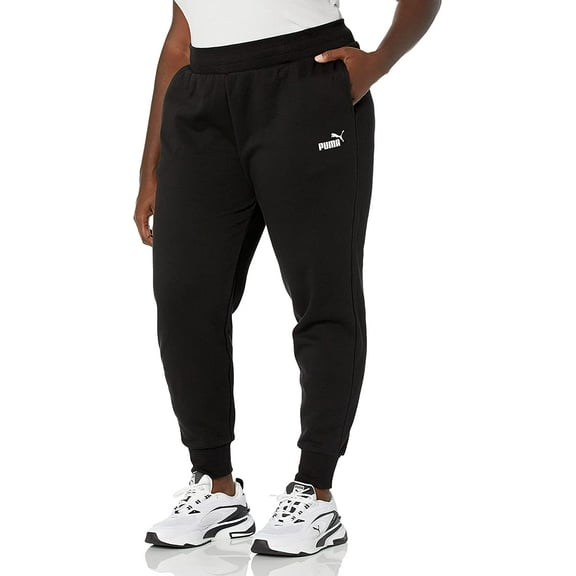 MSRP $45 PUMA Women's Essentials Fleece Sweatpants Joggers Black Size 1X