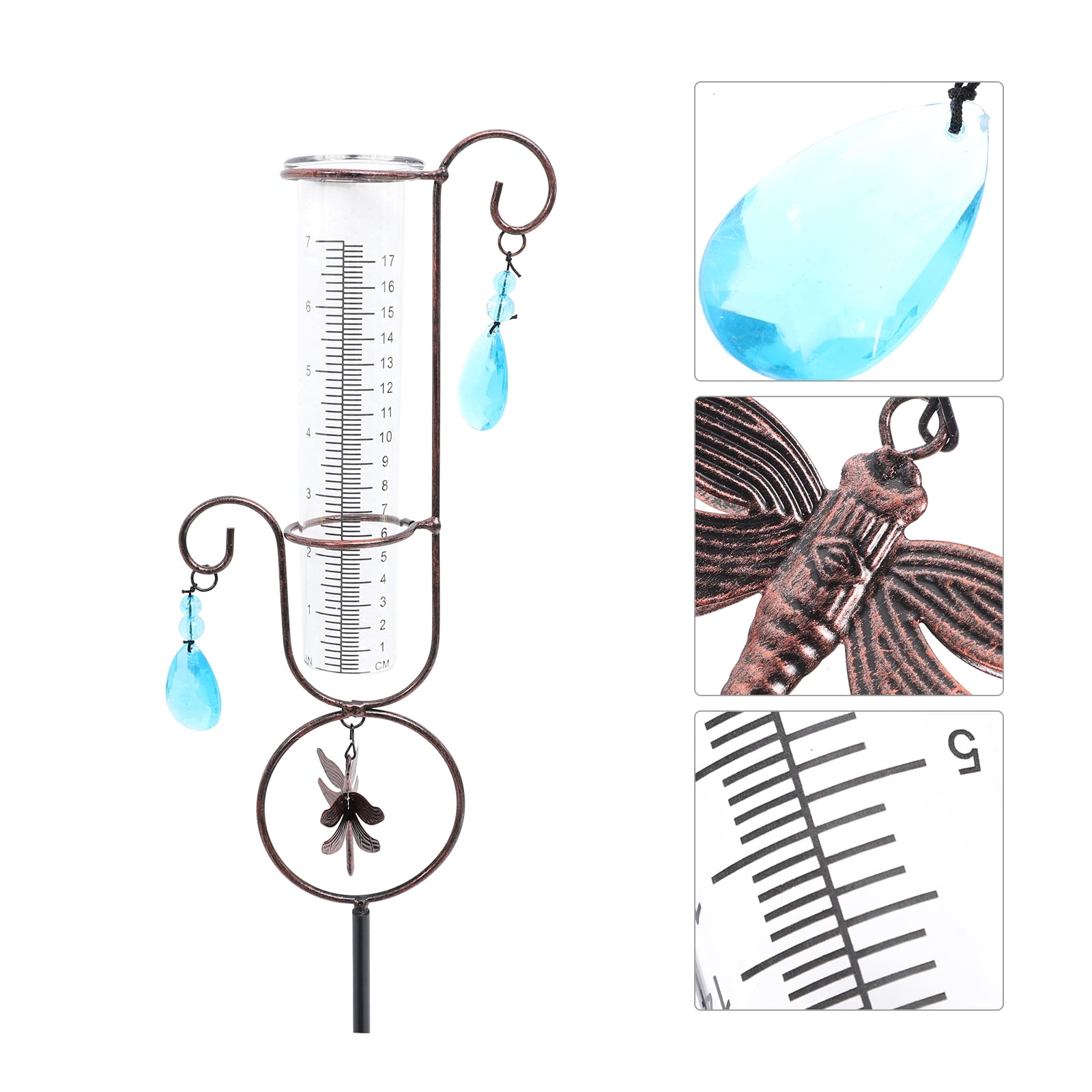 Wrought Iron Rain Gauge for The Garden Tubes Replacement Outdoor Brown