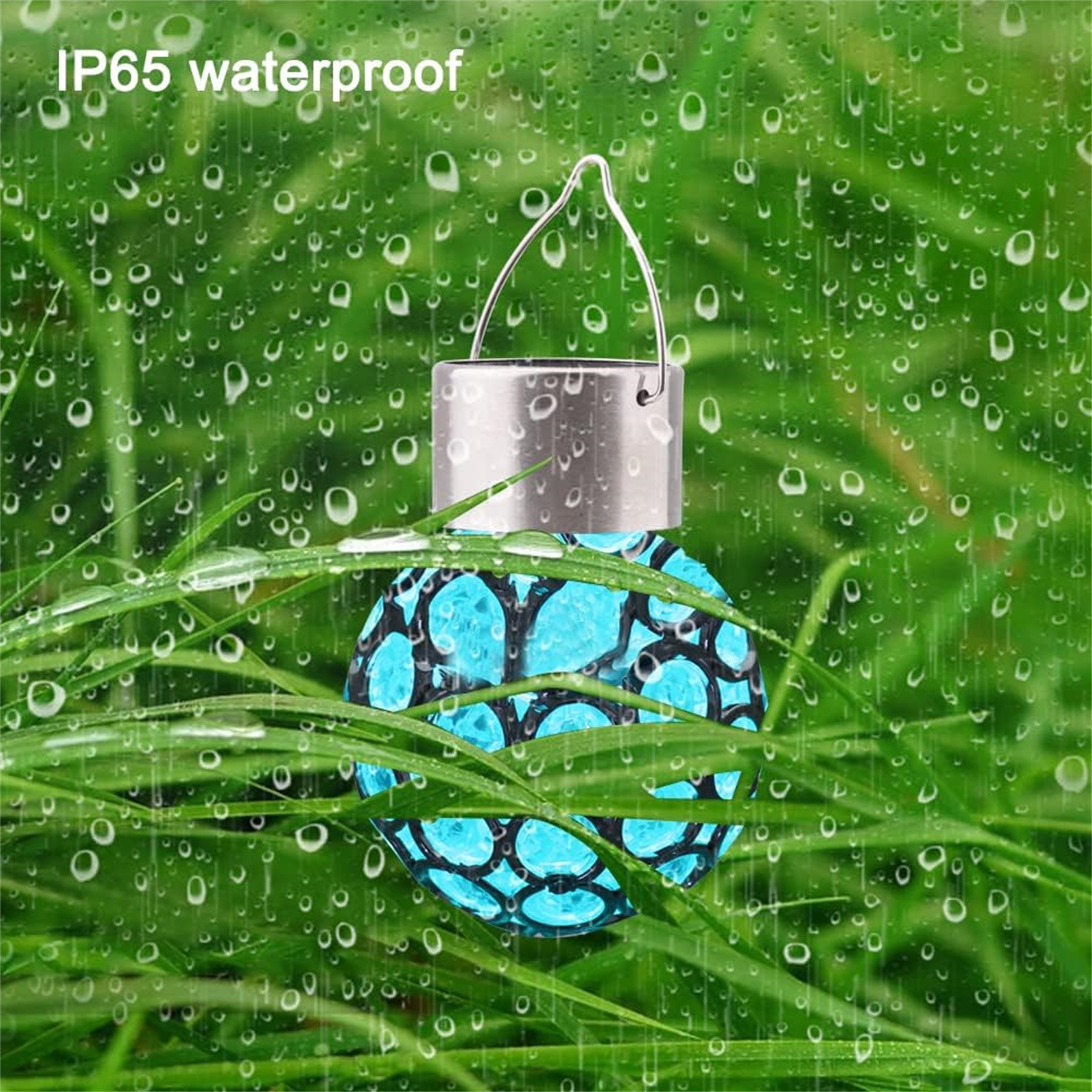 Bexikou 4 Pack Hanging Solar Lights Outdoor, Decorative Ball Lights Waterproof Solar Lanterns with Handle for Garden, Walkway, Tree, or Holiday Decoration - Color Changing