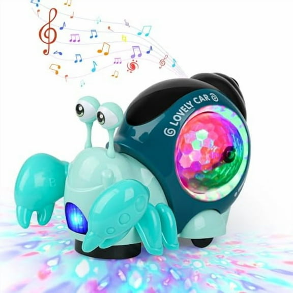 Electronic Crab Toy,Cute Luminous Crab Toys Toddler Crawling Toy with Music and Light Interactive Sensory Toys for Boys Girls