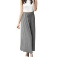 thumbnail image 4 of Tittly Palazzo Pants Wide Leg Pants Women's High Wide Leg Pants Solid Color Casual Pants Wide Leg Pants Women'S Summer Thin High Waist Loose Baggy Pants Plus Size Pants Grey 5XL, 4 of 8