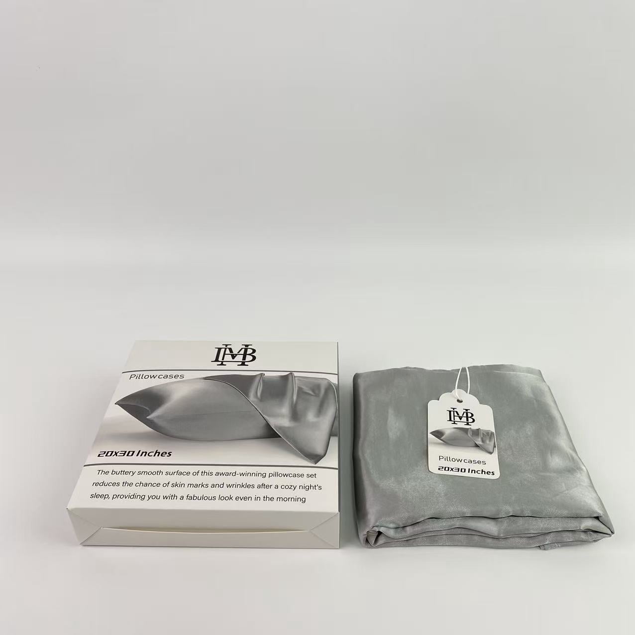 MHB Pillowcases,Satin Pillowcase 1 Pack Similar to Silk Pillow Cases Standard Size, Gifts for Women Men, Dark Grey