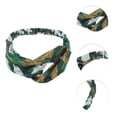 thumbnail image 2 of Unique Bargains 1 Pc Fashion Feather Pattern Cross Elastic Hairband for Women Dark Green, 2 of 6