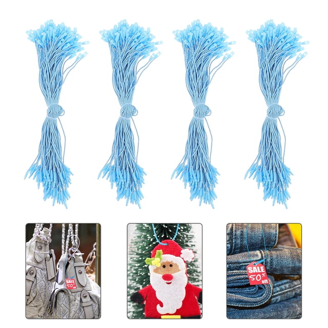 IFANLANDOR 1000Pcs Cotton Hanging Tag String Blue for Clothing Price Tags with Durable Snap Lock Clasp
