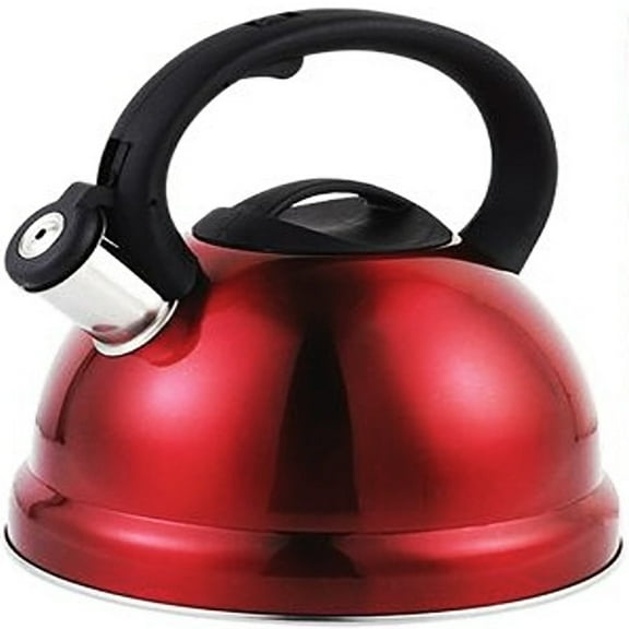 Chef Valley Whistling Stainless Steel Tea Kettle - 3L, Red