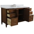 thumbnail image 6 of MCM 61" Single Rectangle Sink Vanity with White Quartz Stone in Walnut, 6 of 10