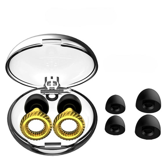New Noise Cancelling Earbuds Reusable Flexible Silicone Hearing Protection for Concerts, Work, Size Earbuds with Small Case, 30d Gold