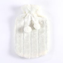 Mouliraty 2L Hot Water Bottle Faux Fleece Cloth Cover Thermotherapy Fresh-keeping Cover Hot Warming Cold Protection Removable