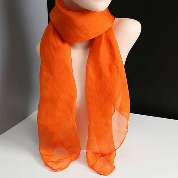 ERDOUY Elegant Personalized Scarf, Solid Color Scarf Thin Chiffon Scarf Versatile Square Decorative Scarf (Orange)