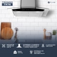 thumbnail image 3 of Campana de cocina 76 cm de pared cristal curvo y acero Inoxidable Fline Tromso 76, 3 of 6