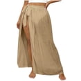 thumbnail image 2 of Women's Maxi Skirts Wrap Tie Side Split Hem Skirts Casual Beach Cover Up Style Lightweight Breathable Flowy Loose Fit Summer Skirts, 2 of 5