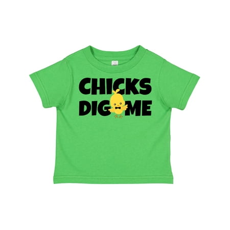 

Inktastic Chicks Dig Me with Bow Tie Gift Toddler Boy Girl T-Shirt
