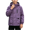 thumbnail image 2 of Xdegoge Boys Hooded Windbreaker Jacket Lightweight Zip Up Outdoor Outerwear with Flap Pockets Casual Active Coats for Hiking Camping Spring Fall, 2 of 7