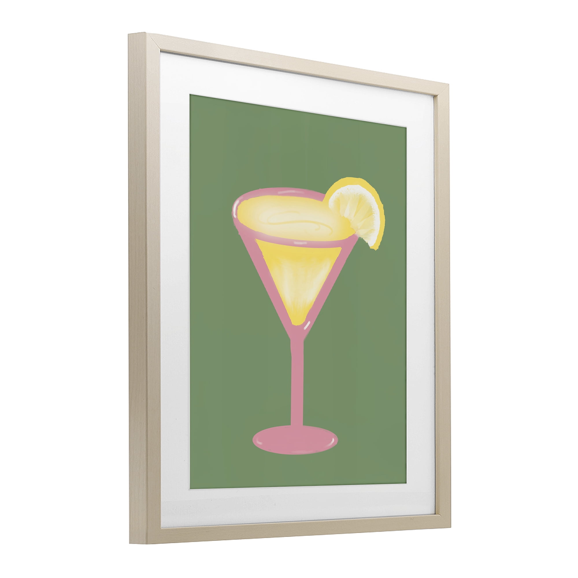 Stupell Industries Lemon Drop Glass over Green Birch Framed Print Under Glass, design by Robin Maria