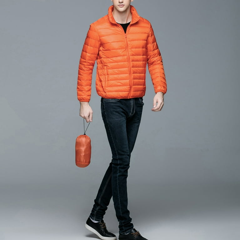 Men's short down jacket with hood