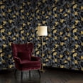 thumbnail image 2 of Peel and Stick Wallpaper Metallic Gold Ginkgo Vine Geometric Decor Wall Mural 23.6in x 9.8ft Self Adhesive Removable Wall Paper Renter Friendly Wallpaper for Nursery Bedroom Cabinets, 2 of 8