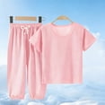 thumbnail image 2 of NAISIBABY Boys Girls Outfit Sets, Soft Short Sleeve T-Shirt and Pants 2-Piece Kids Comfort Casual Clothes Pink Size 2, 2 of 6