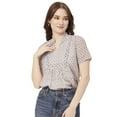 thumbnail image 1 of Moomaya Womens Printed Short Sleeves Shirt Top, V-Neck Casual Summer Top, 1 of 8