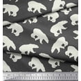 thumbnail image 3 of Soimoi Gray Rayon Fabric Polar Bear Animal Print Fabric by Yard 56 Inch Wide, 3 of 3