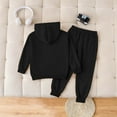 thumbnail image 6 of ATOGUTA Girl Sweatsuits 2Pcs Sets Kids Hoodie Sweatshirt and Sweatpants Fashion Clothing Sets Size 2T-8, Black, 6 of 6