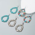 thumbnail image 3 of Bohemian Turquoise Geometric C Shape Drop Dangle Earrings Ethnic Hoop Colorful for Women Statement Western Cowgirl Tribal Boho Jewelry, 3 of 4