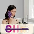 thumbnail image 3 of iPhone 14 Pro Max Case, Cute 3D Bling Plaid Design, Luxurly Plating Sparkle Mirror Case, Soft Silicone Shockproof Protective Back Cover for Women Girls（Purple）, 3 of 13