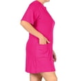 thumbnail image 2 of Women's Plus Size Casual Relaxed Fit Short Sleeves Front Pockets Solid T-Shirt Dress, 2 of 4
