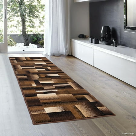 Chocolate Antique Round Rug - Chocolate AllStar Modern Runner. Contemporary Woven Area Rug. Drop-Stitch Weave Technique. Carved Effect (2' 0