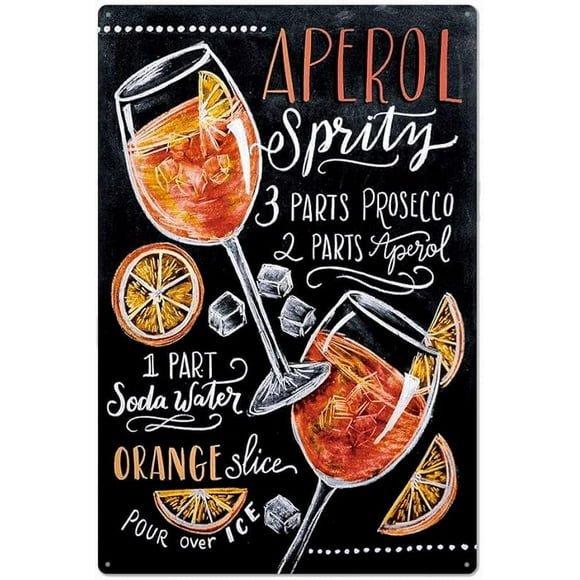 Original Vintage Design Sangria Cocktail Recipe Tin Metal Signs Wall Art, Thick Tinplate Print Poster Wall Decoration Bar/Kitchen (sangria, 8x12 Inches (20x30 CM))