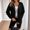 Black, variant on Women's Short Jacket Baeitkot Women's Solid Color Long-sleeved Raglan Hooded Short Jacket Top Blue XXL