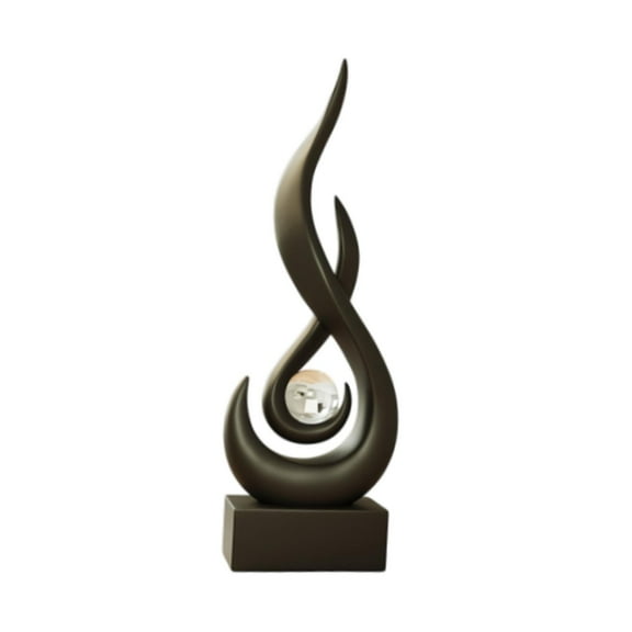 Kuntesetty Abstract Fire Statue Desk Ornament Adornment Creative Decor Modern Art Sculpture Black