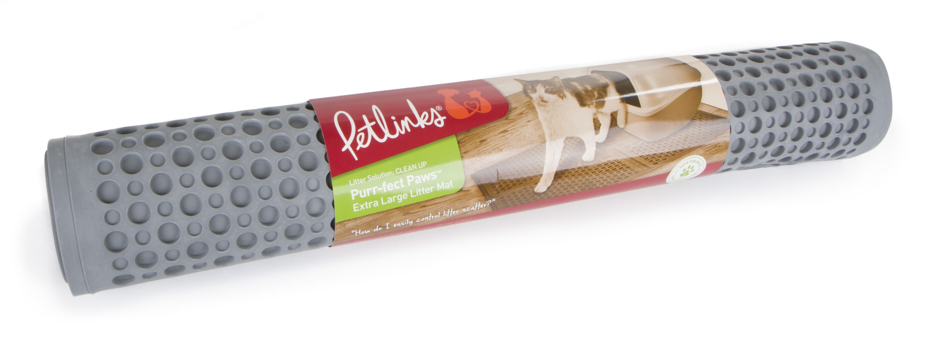 Petlinks PurrFect Paws Cat Litter Mat, Extra Large, Gray