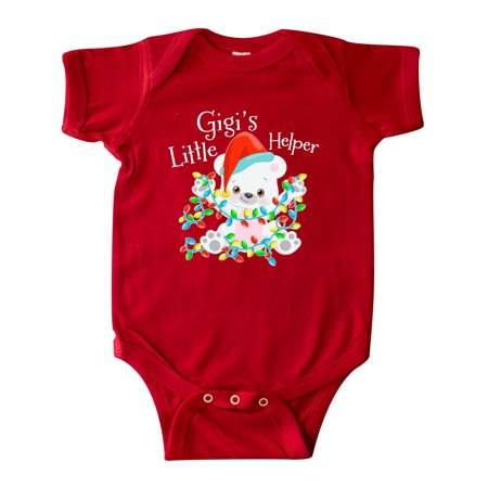 

Inktastic Gigi s Little Helper Cute Polar Bear with Christmas Lights Gift Baby Boy or Baby Girl Bodysuit