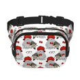 thumbnail image 1 of Fotbe Rabbit And Hedgehog Cangurera Cuadrada con Estampado de Doble Capa, Bolsa de Cintura Ajustable Mini para Hombres y Mujeres, 1 of 9